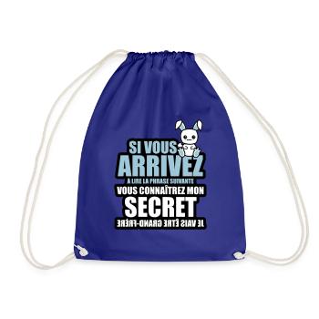 mon secret je vais être grand-frère - Sac de sport léger - bleu roi - Devant