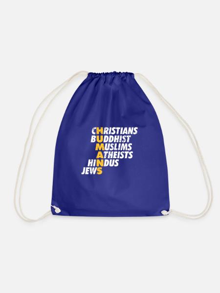 Human Religion Shirt Geschenk - Turnbeutel - Königsblau