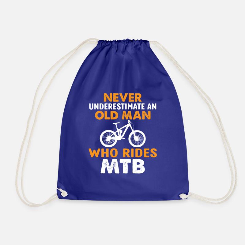 Never underestimate an old man - Drawstring Bag - royal blue