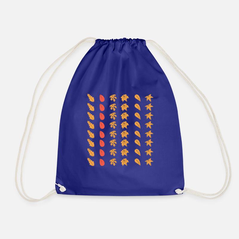 Leaves autumn trees leaves foliage tree - Drawstring Bag - royal blue