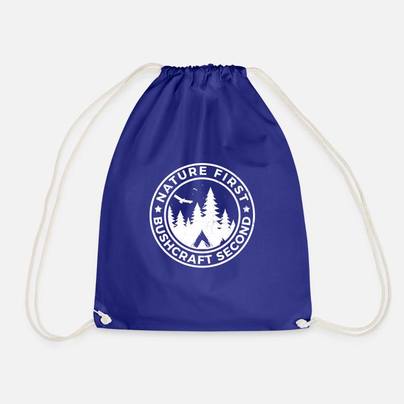 Wilderness Bushcraft Adventure Nature Survival - Drawstring Bag - royal blue