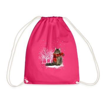 Chat des neiges Maine Coon en hiver - Sac de sport léger - fuchsia - Devant