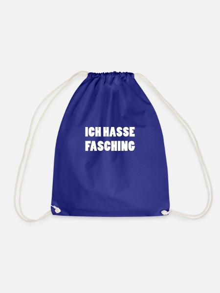 Ich Hasse Fasching Anti Karneval Lustiges Witziges - Turnbeutel - Königsblau