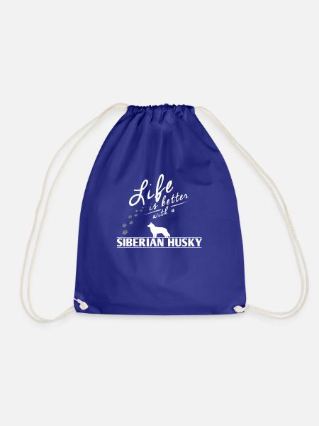 Siberian Husky Lover Design Das Leben ist besser mit A - Turnbeutel - Königsblau