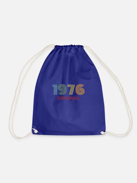 1976 Original Vintage Jahrgang '76 Geburtstag 70er - Turnbeutel - Königsblau