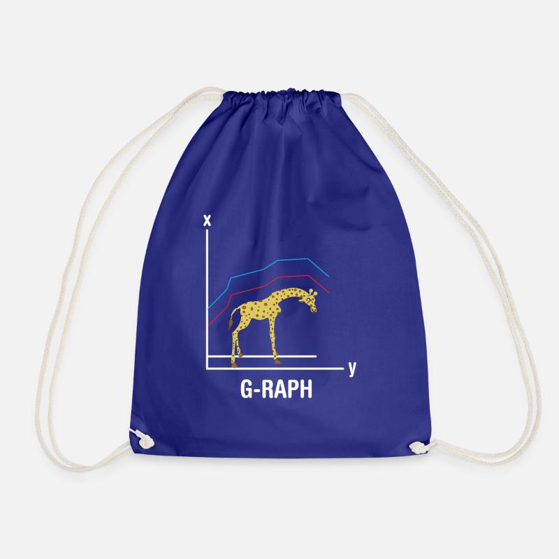 Giraffes graph - Drawstring Bag - royal blue
