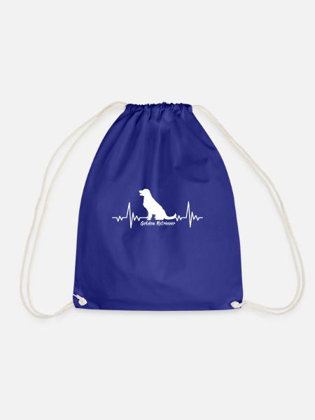 Golden Retriever Herzschlag Hunde Geschenk - Turnbeutel - Königsblau