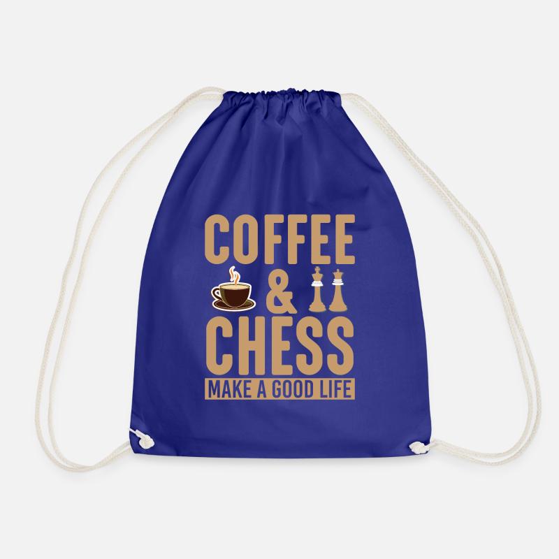 Kaffee und Schach - Turnbeutel - Königsblau
