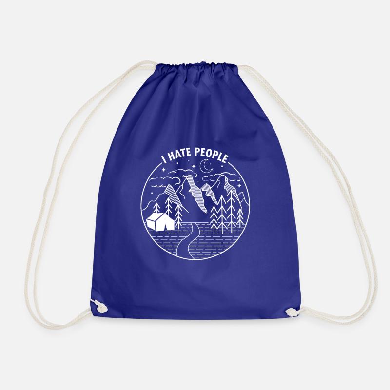 I hate people design - Drawstring Bag - royal blue