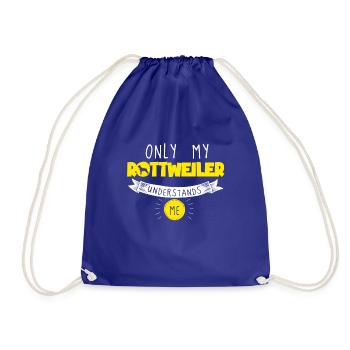 Funny Rottweiler Design Only My Rottweiler - Drawstring Bag - royal blue - Front