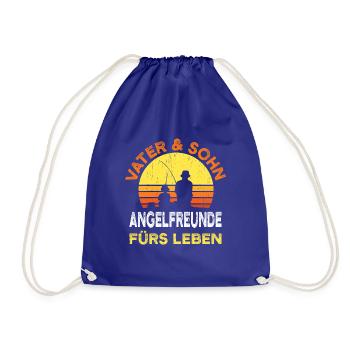 Vater Und Sohn Angeln Angler Vatertags Geschenk - Turnbeutel - Königsblau - Vorne