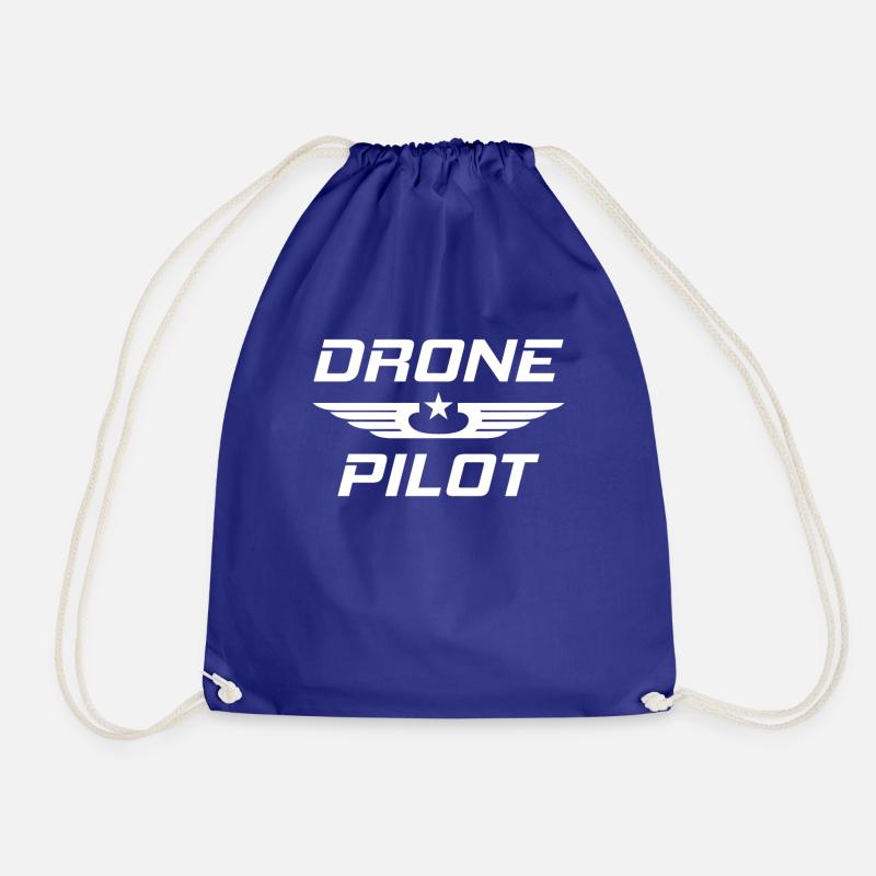 Drone drone pilot, drone quadcopter gift - Drawstring Bag - royal blue