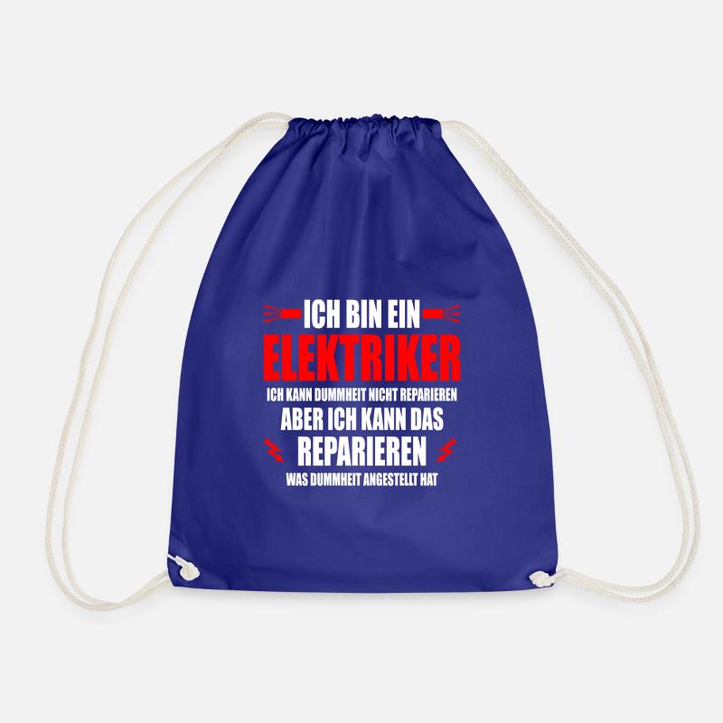 Elektriker lustiger Spruch Elektriker Geschenkidee - Turnbeutel - Königsblau