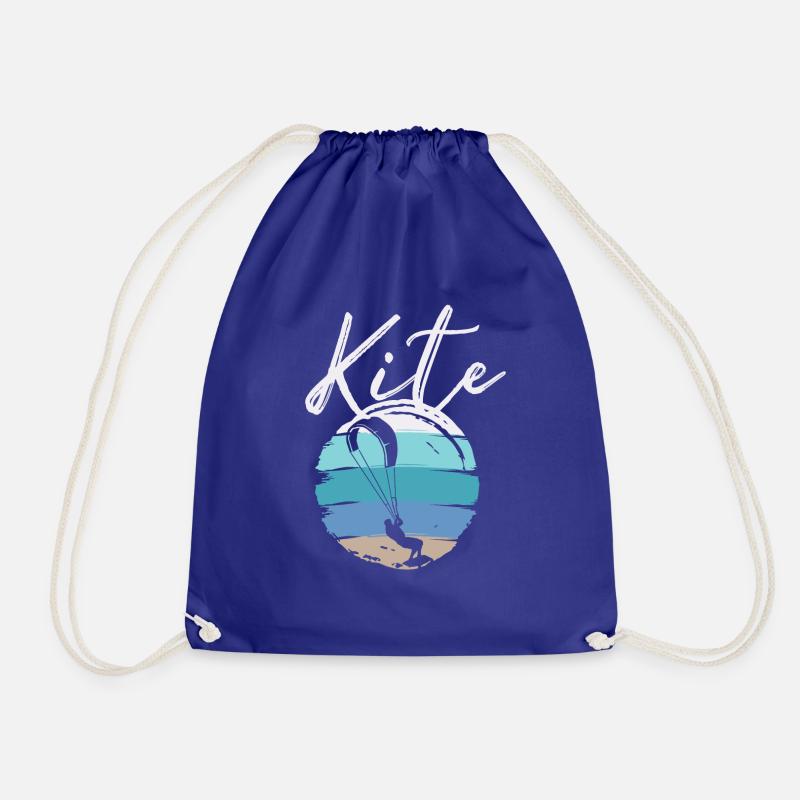 kite kitesurfer kiteboarding kite kitesurfing - Drawstring Bag - royal blue