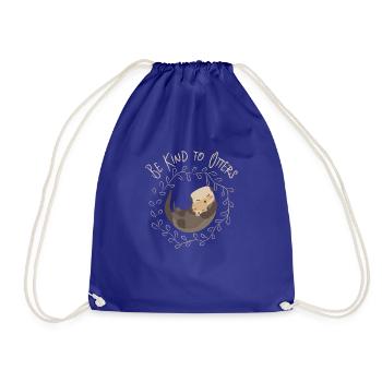 Sea Otter Lover - Be Kind To Otters - Drawstring Bag - royal blue - Front