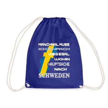 SCHWEDEN ANGELN Urlaub - Turnbeutel - Königsblau - Vorne