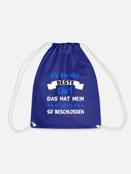 Ich bin der beste Chef Führungskraft Team Geschenk - Turnbeutel - Königsblau