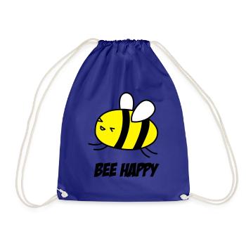 bee happy - Turnbeutel - Königsblau - Vorne