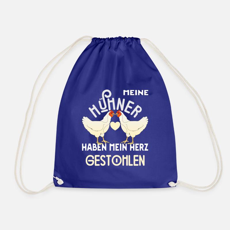 Hühnerstall Hühner Henne Bauer Geschenk - Turnbeutel - Königsblau