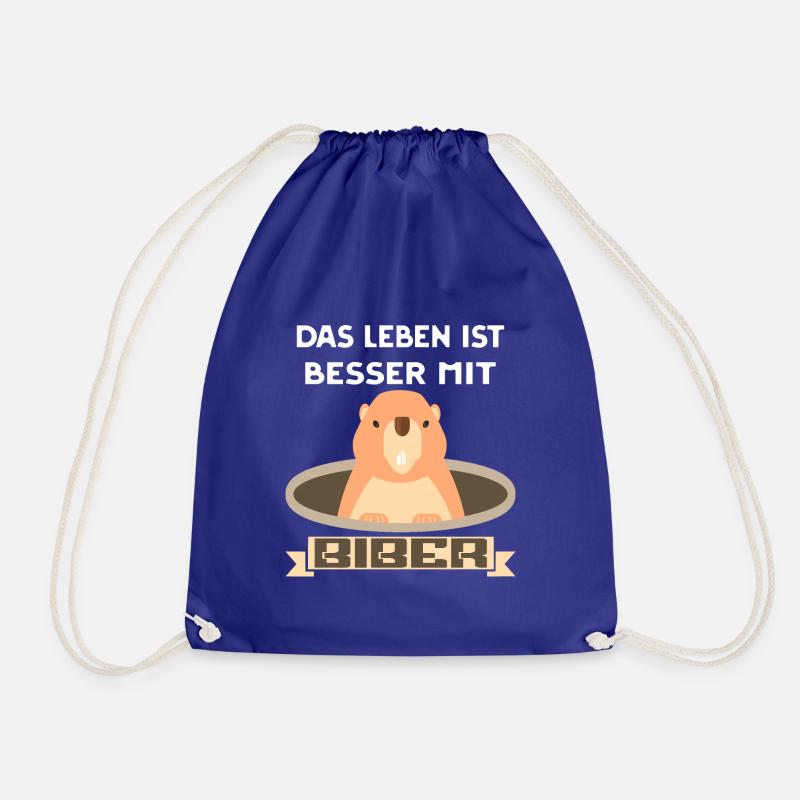 Beaver Rodent Costume Conservationist Gift Idea - Drawstring Bag - royal blue