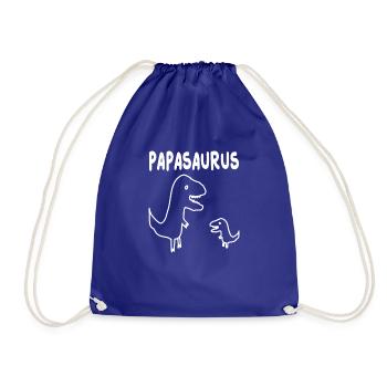 Papasaurus Dinosaurier Vater Dad Dino Papa - Turnbeutel - Königsblau - Vorne