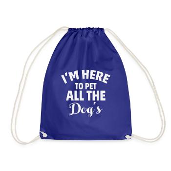 Ici pour caresser tous les chiens - Sac de sport léger - bleu roi - Devant