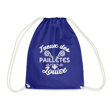 Cadeau femme J'veux des pailletes Louise - Sac de sport léger - bleu roi - Devant