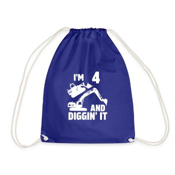 J’ai 4 ans et Diggin' It - Sac de sport léger - bleu roi - Devant