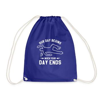 Notre journée commence quand votre journée se termine forensic - Sac de sport léger - bleu roi - Devant