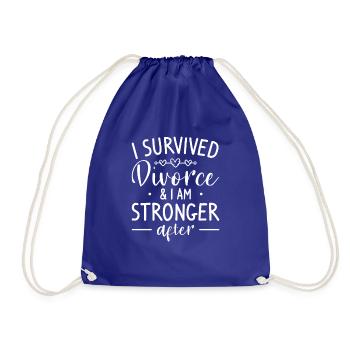 I Survived Divorce & I Am Stronger After - Turnbeutel - Königsblau - Vorne