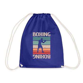 Retro Vintage Classic Boxing Boxer - Turnbeutel - Königsblau - Vorne