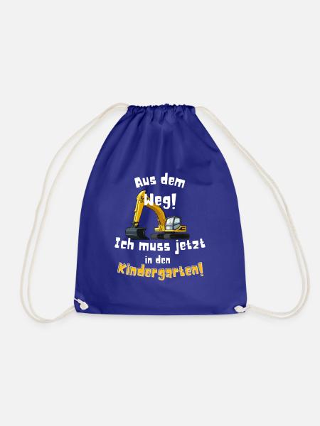 Kindergarten Kindergartenkind | Bagger Krippe Kind - Turnbeutel - Königsblau