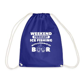 Prévisions du week-end pêche sur glace avec une chance de bière - Sac de sport léger - bleu roi - Devant