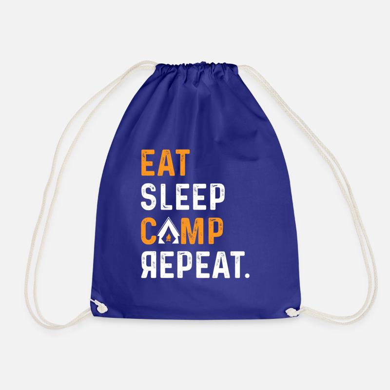 Eat sleep camp repeat - Turnbeutel - Königsblau