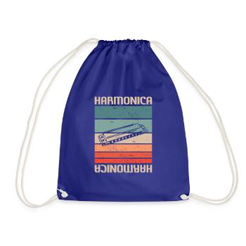 Instrument d’harmonica classique vintage rétro - Sac de sport léger - bleu roi - Devant