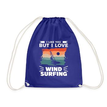 I Like You But I Love Wind Surfing Windsurfing Win - Turnbeutel - Königsblau - Vorne