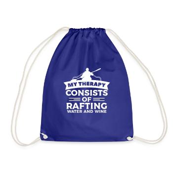 My Therapy Consists Of Rafting Water And Wine Kaya - Drawstring Bag - royal blue - Front