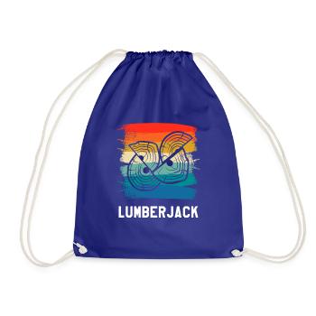 Retro Vintage Classic Lumberjack Woodworking - Turnbeutel - Königsblau - Vorne
