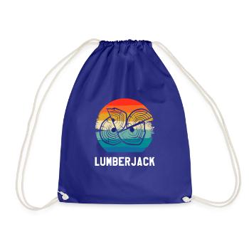 Retro Vintage Classic Lumberjack Woodworking - Turnbeutel - Königsblau - Vorne