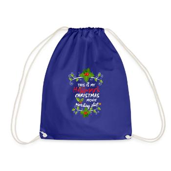 Funny Christmas This Is My Hallmarks Movie Watchin - Drawstring Bag - royal blue - Front