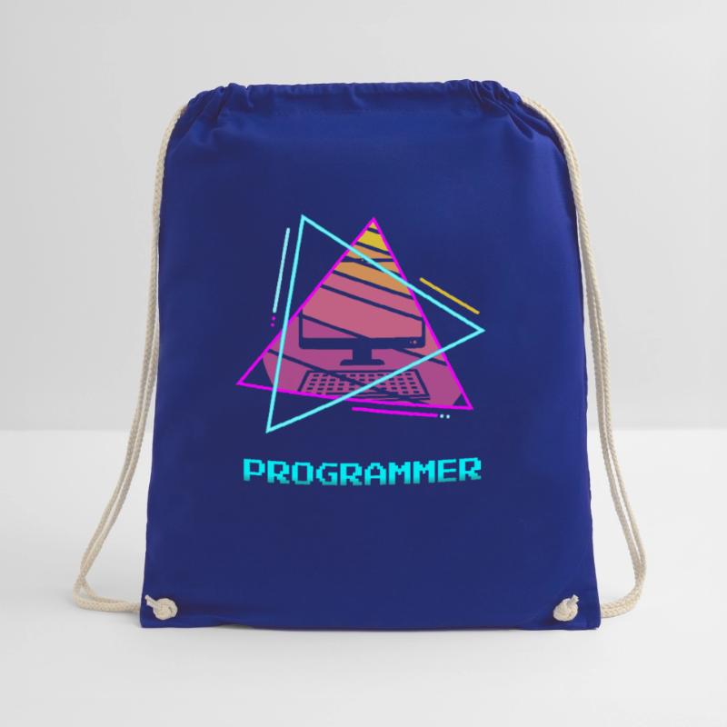 Retro Programmer Computer Programming Drawstring Bag