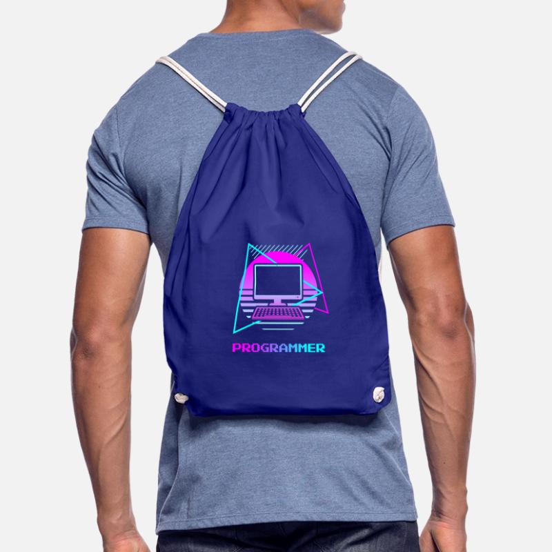 Retro Programmer Computer Programming Drawstring Bag