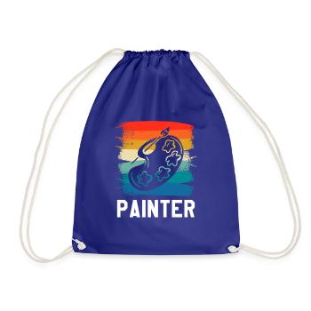 Retro Vintage Painter Paint Painting - Drawstring Bag - royal blue - Front