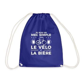 Je Suis Un Mec Simple J'aime Le Vélo Et La Bière - Turnbeutel - Königsblau - Vorne