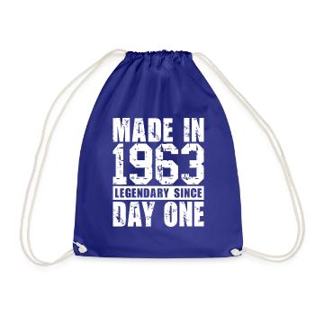 Made in 1963, Legendary Since Day One - Drawstring Bag - royal blue - Front
