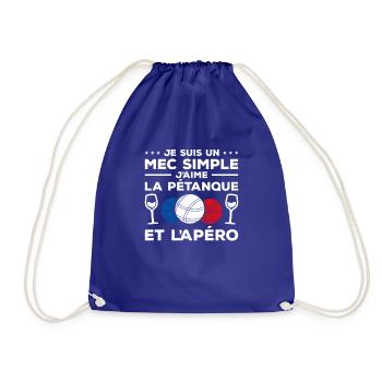 Je Suis Un Mec Simple J'aime La Pétanque Et - Turnbeutel - Königsblau - Vorne