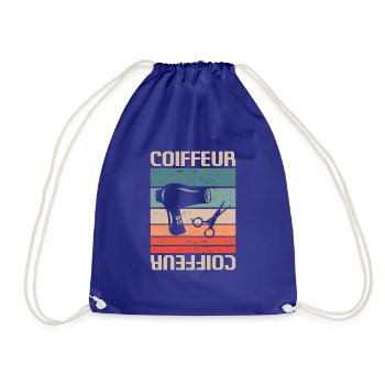Vintage Retro Coiffeur Coiffure - Sac de sport léger - bleu roi - Devant