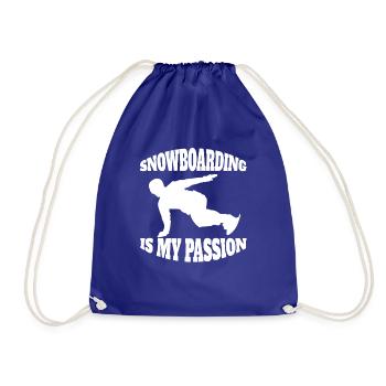 Snowboard Winter Sports Snowboarder Saying - Drawstring Bag - royal blue - Front