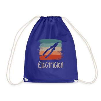 Vintage Retro Électricien Électrique - Sac de sport léger - bleu roi - Devant