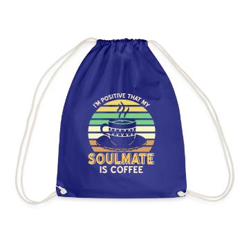 I'm Positive That My Soulmate Is Coffee Retro - Turnbeutel - Königsblau - Vorne